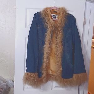 Denim and Faux fur jacket